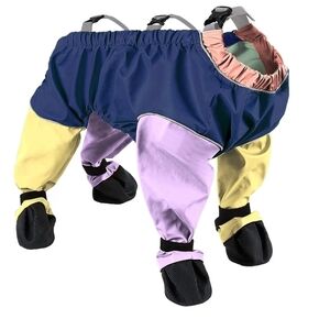 Colorful Dog Raincoat with Booties - X-Small
